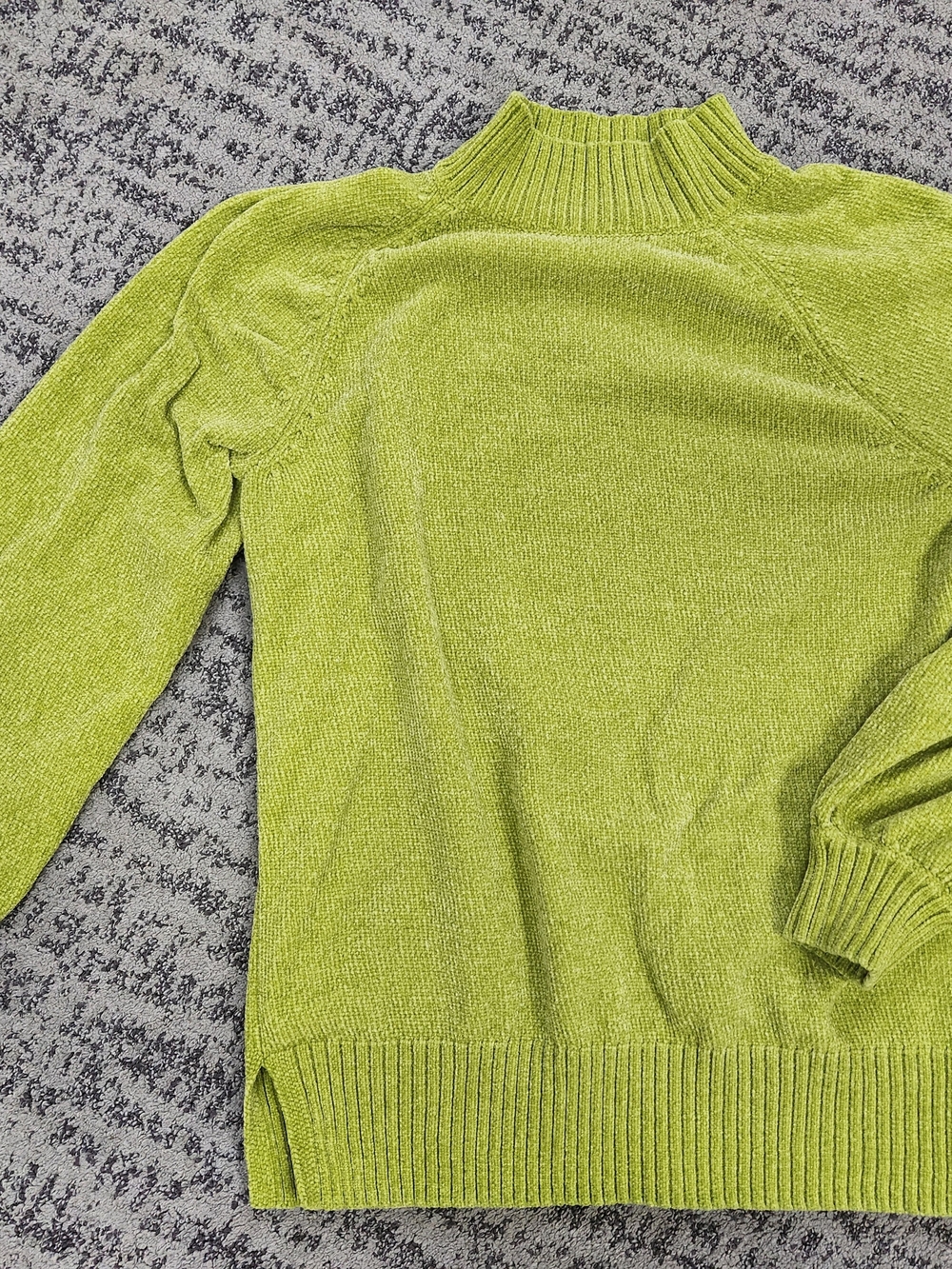Belle by Kim Gravel Lime Green Mock Neck Sweater